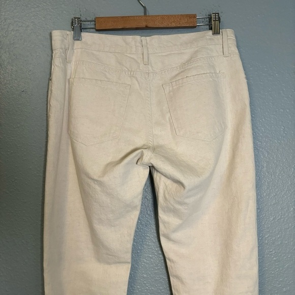 Frame Women's Le Garçon White Distressed Straight Leg Jean Size 27‎ Denim Boho - Picture 8 of 10